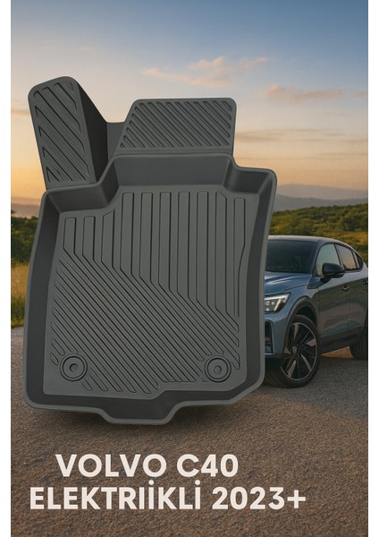 Volvo C40 (Elektrikli) 2023+ Uyumlu 3D Havuzlu Oto Paspas Premium fiyatları