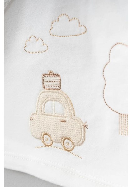 %100 Pamuk Bulutlu Araba Desenli 5 Parça Yenidoğan Hastane Çıkışı Zıbın Seti BBTF.KRM.20109 fiyatları