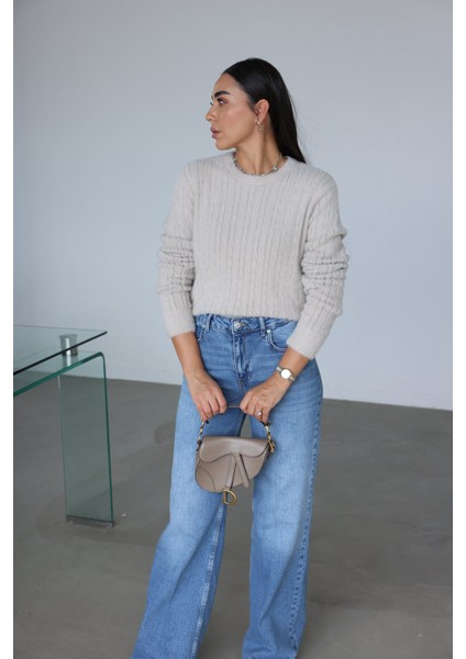 Yumuşak Dokulu Saç Örgülü Triko Kazak fiyatları