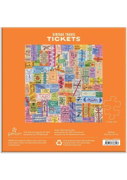 Eski Seyahat Biletleri Puzzle indirimleri