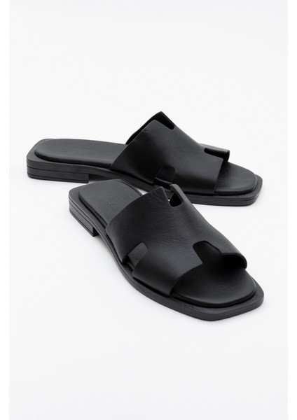 Handy Siyah Cilt Hakiki Deri Kadın Terlik