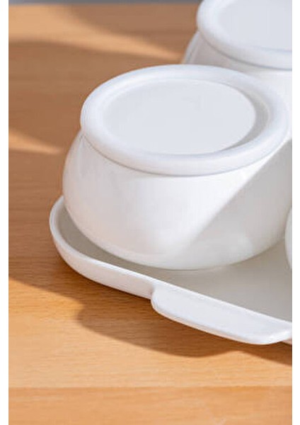 Nora Collection 6’lı Porselen Tepsili Kahvaltılık Seti Beyaz SCT-06165 fiyatları