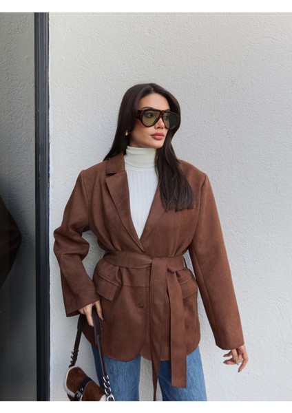 Kuşaklı Süet Ceket fiyatları