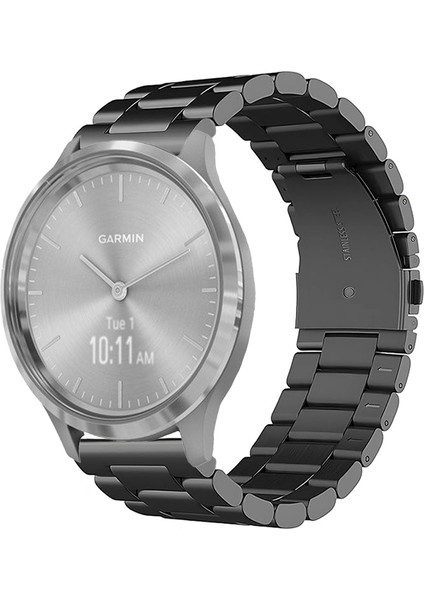 Garmin Vivomove 3 ile Uyumlu Kordon Klasik Baklava Model Paslanmaz Çelik Metal Kayış