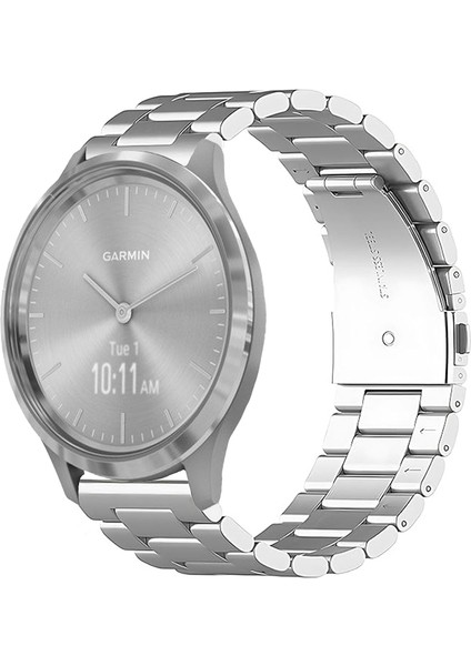 Garmin Vivomove 3 ile Uyumlu Kordon Klasik Baklava Model Paslanmaz Çelik Metal Kayış