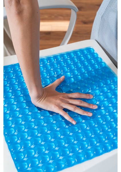 Double Jelli Visco Tekerlekli Sandalye Minderi Visko Kare Oturma Minderi 45*43*7cm