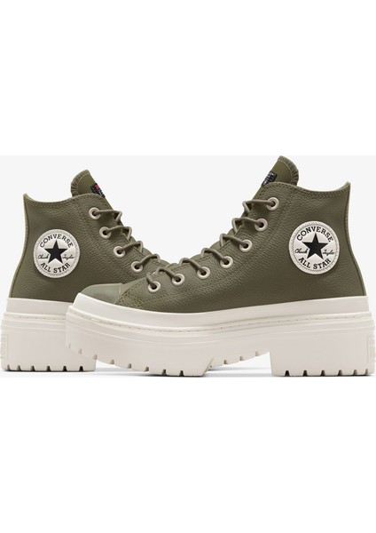 Chuck Taylor All Star Lugged Heel Kadın Yeşil Deri Platform Bot.306