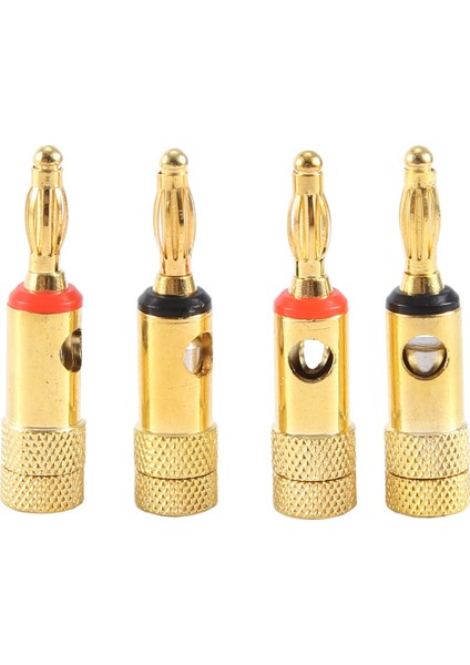 Altın Kaplama Muz Tapaları 2 Kırmızı 2 Siyah 4mm 4 PCS LL68-4BP1 (Yurt Dışından)