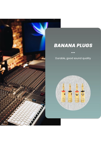 Altın Kaplama Muz Tapaları 2 Kırmızı 2 Siyah 4mm 4 PCS LL68-4BP1 (Yurt Dışından) fırsatları