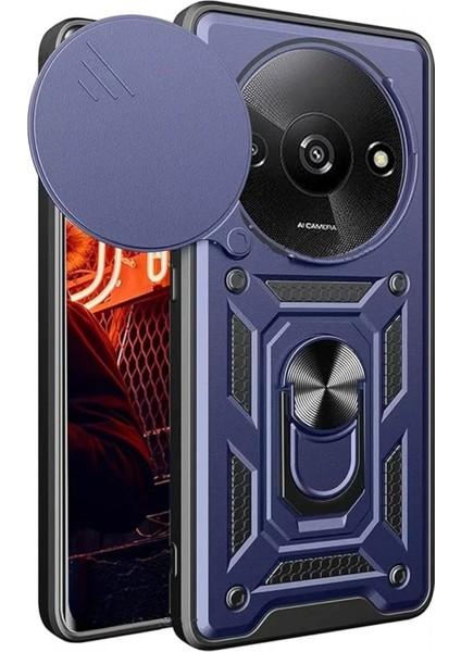 Xiaomi Redmi A3 4g Kılıf Pars Lens Yüzüklü Silikon - Lacivert