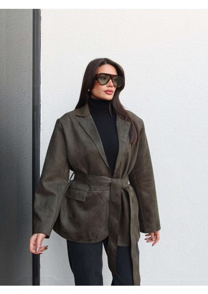 Kuşaklı Süet Ceket fırsatları
