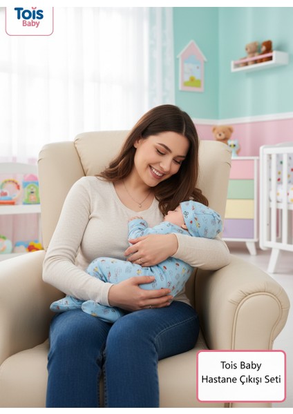 Desenli Patikli 3'lü 3 Adet Set 3 Farklı Renk Yenidoğan Erkek 0-3 Ay Hastane Çıkışı modelleri