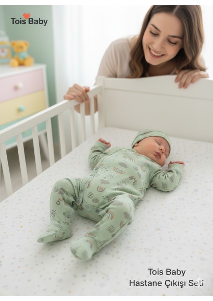 Desenli Patikli 3'lü 3 Adet Set 3 Farklı Renk Yenidoğan Erkek 0-3 Ay Hastane Çıkışı fırsatları