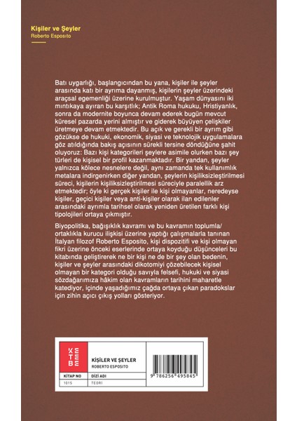 Kişiler ve Şeyler - Roberto Esposito fiyatları