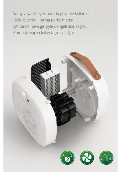 KHT-8422 Elektrikli Isıtıcı Fan | 2 Kademeli Isıtma & Serin Hava Özelliği fiyatları