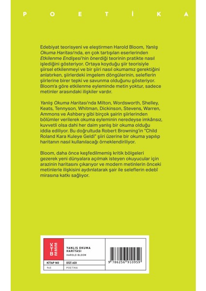 Yanlış Okuma Haritası - Harold Bloom fiyatları