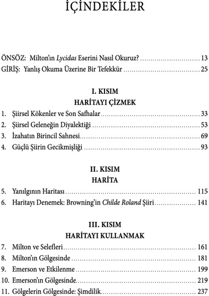 Yanlış Okuma Haritası - Harold Bloom modelleri