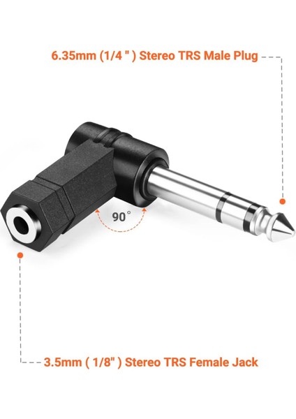 10 Adet Sağ Açılı 6.35MM Erkek Ila 3.5mm Dişi Ses Adaptör Dönüştürücü Genişletici Stereo Kulaklık Ses Jak Fişi (Yurt Dışından) fiyatları