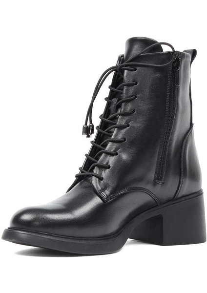 Kadın Siyah Bağcıklı Fermuarlı Deri Bot fırsatları