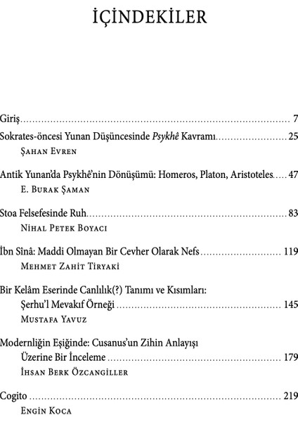Ruhun Felsefesi - İhsan Berk Özcangiller modelleri