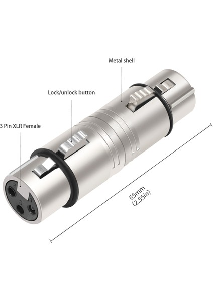 2 Paket Xlr Dişi Ila Dişi, 3 Pin Xlr Dişi - 3 Pin Xlr Dişi Cinsiyet Değiştirici Mikrofon, Stereo, Mixerr Için (Yurt Dışından) fırsatları