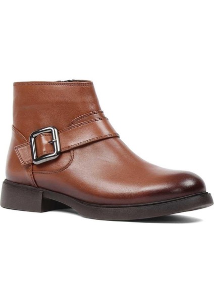 Kadın Taba Fermuarlı Toka Detaylı Deri Bot modelleri