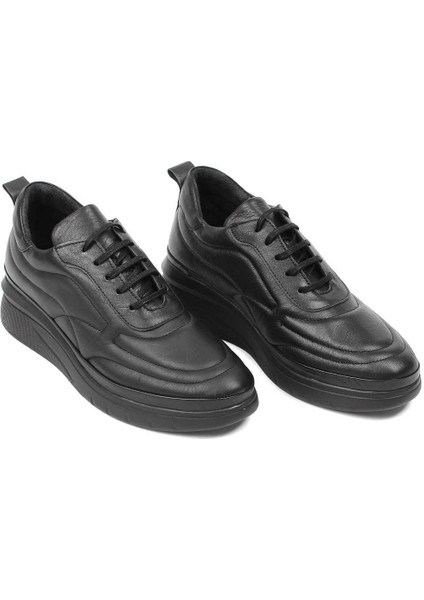 Kadın Siyah Dolgu Topuklu Deri Ayakkabı