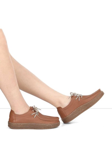 Kadın Taba Bağcıklı Kalın Tabanlı Deri Ayakkabı fiyatları