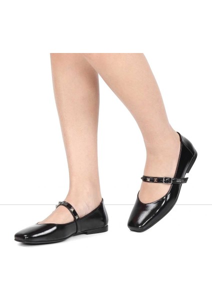 Kadın Siyah Tokalı Rugan Deri Babet fiyatları