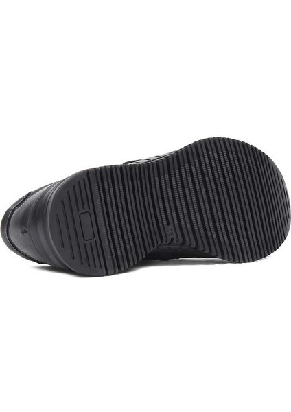 Kadın Siyah Kalın Tabanlı Deri Ayakkabı