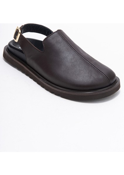 Laby Kahverengi Cilt Hakiki Deri Kadın Sandalet modelleri