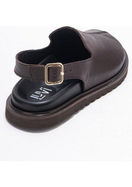 Laby Kahverengi Cilt Hakiki Deri Kadın Sandalet indirimleri