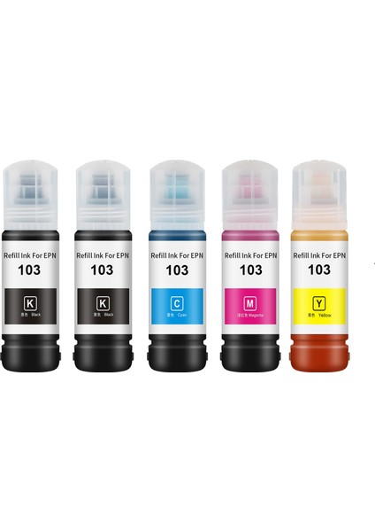 103 4 Renk 1 Siyah -L1210-L1250-L3210-L3211-L3250-L3251-L3256-L3260-L5290-L5296 103 Uyumlu Muadil Mürekkep Set