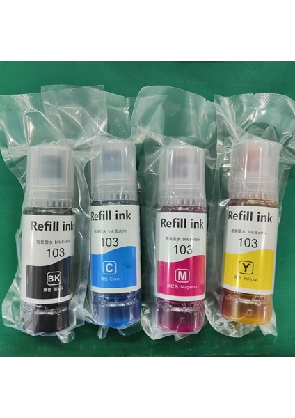 103 4 Renk 1 Siyah -L1210-L1250-L3210-L3211-L3250-L3251-L3256-L3260-L5290-L5296 103 Uyumlu Muadil Mürekkep Set