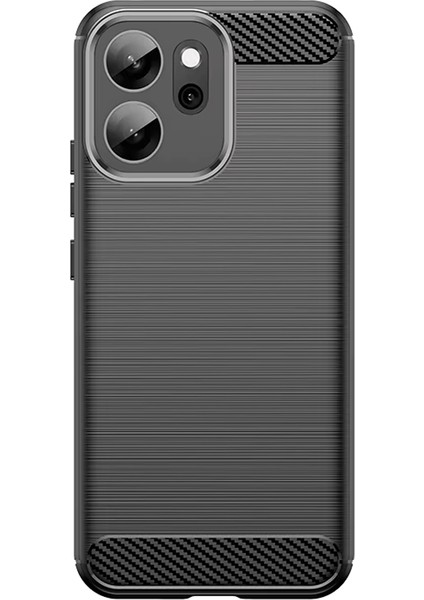 Oppo Reno 14 Pro ile Uyumlu Brushed Carbon Fiber Silikon Kılıf - Siyah AL3332