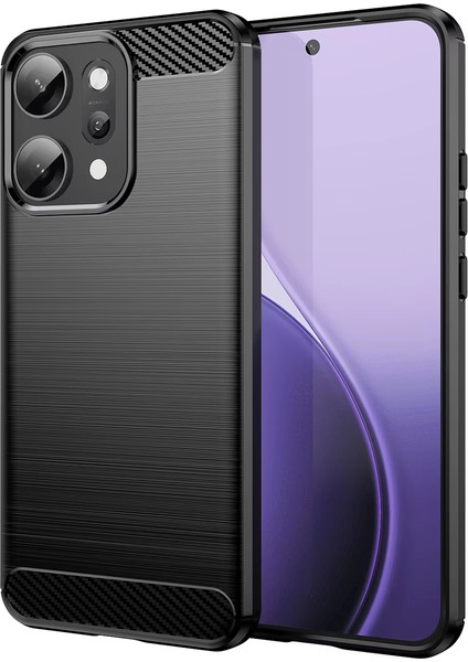 Oppo Reno 14 Pro ile Uyumlu Brushed Carbon Fiber Silikon Kılıf - Siyah AL3332 fiyatları
