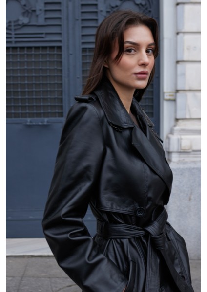 Obsilux Hakiki Deri Uzun Kaban Siyah fiyatları