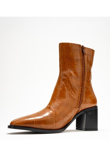 Chara Taba Baskı Kadın Kalın Topuklu Bot fırsatları