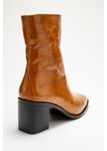 Chara Taba Baskı Kadın Kalın Topuklu Bot indirimleri