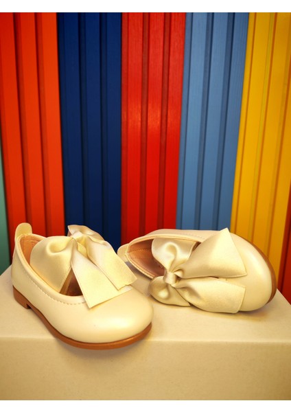 Kız Çocuk Kurdela Fiyonk Detaylı Babet Ortopedik Sedef Renk Mat Rugan fiyatları