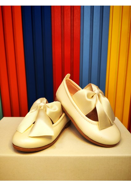 Kız Çocuk Kurdela Fiyonk Detaylı Babet Ortopedik Sedef Renk Mat Rugan fırsatları