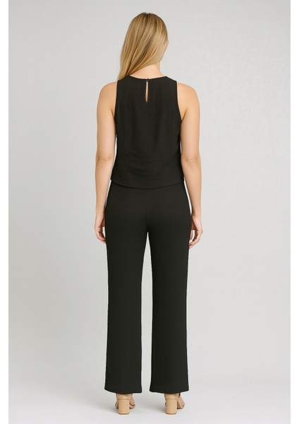 Krinkle Dokulu Pantolon-Siyah modelleri