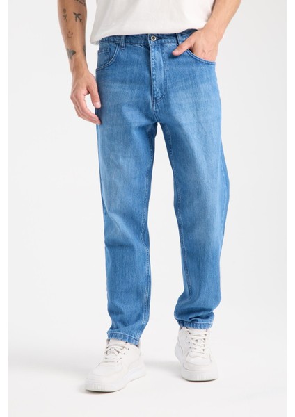 %100 Pamuk Erkek Boyfriend Jean