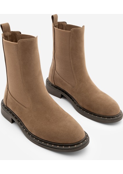 Kadın Troklu Çift Lastikli Günlük Bot Yuvin Taba Süet indirimleri