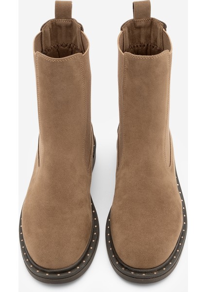 Kadın Troklu Çift Lastikli Günlük Bot Yuvin Taba Süet