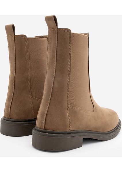 Kadın Troklu Çift Lastikli Günlük Bot Yuvin Taba Süet