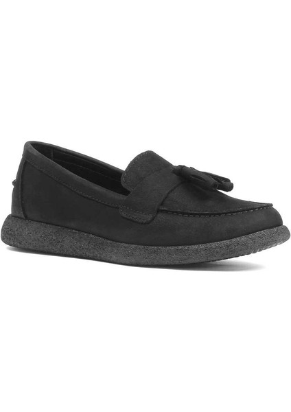 Kadın Siyah Püsküllü Nubuk Deri Ayakkabı fiyatları