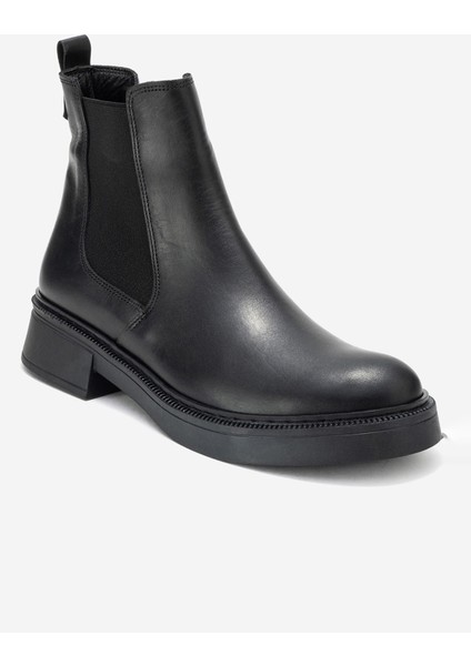 Orlıss Siyah Cilt Lastikli Hakiki Deri Kadın Chelsea Bot modelleri