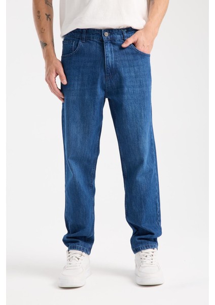 %100 Pamuk Erkek Boyfriend Jean