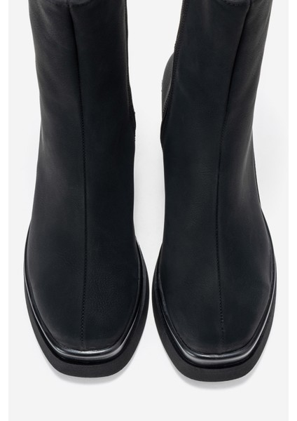 Valen Siyah Nubuk Kadın Platform Topuklu Bot fiyatları